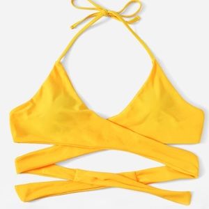 Yellow Twist Bathing Suit